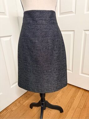 ANTONIO MELANI Dark Charcoal Textured A-Line Skirt